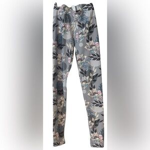Girls grey floral leggings XS